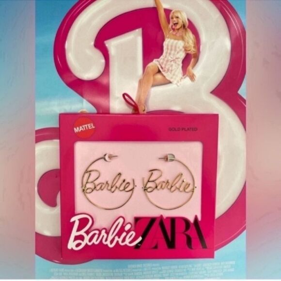 New Barbie Gold Plated Hoop Earrings - Picture 5 of 9